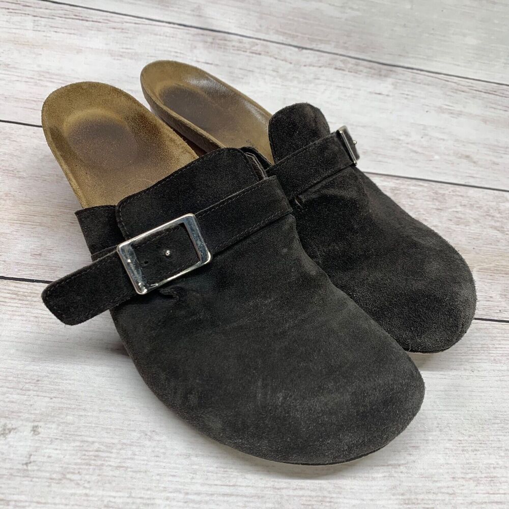 Women’s Papillio Birkenstock Suede Heels Slip On Shoes 41 Size 10